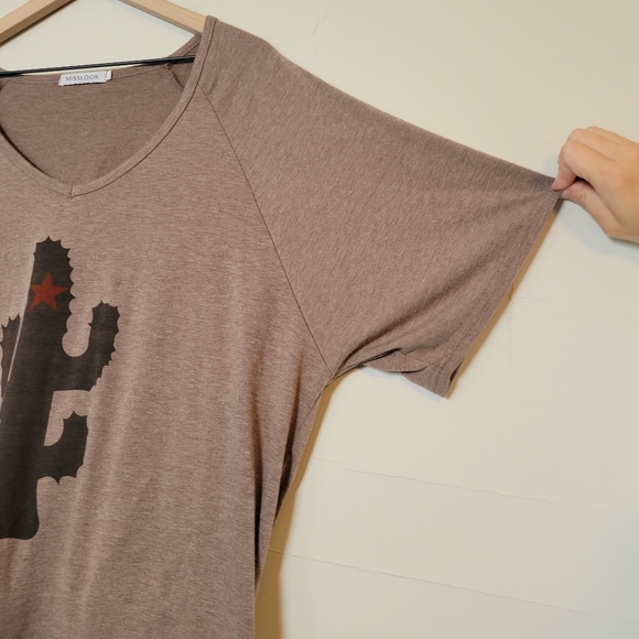 Misslook | Brown Cactus Tee - Picture 4 of 5